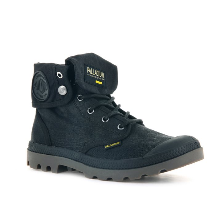 Bottes Palladium Pampa Baggy WAX Femme Noir | FR WMJ849D